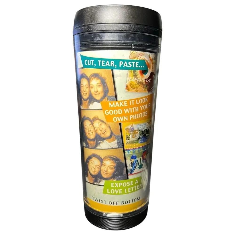 Vintage 2000s 16 Oz Starbucks Create Your Own Memory Photo Insulated Tumbler